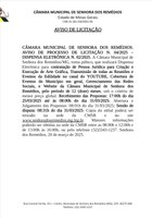 Aviso de Licitação n. 004/2025- Dispensa Eletrônica n. 002/2025- contratação de Pessoa Jurídica para Criação e Execução de Arte Gráfica, Transmissão de todas as Reuniões e Eventos da Edilidade no canal do YOUTUBE, Cobertura de Eventos do Município em gera
