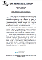Edital de Cotação de Preços para a aquisição de equipamentos permanentes com a finalidade de atender às necessidades da Câmara Municipal de Senhora dos Remédios e também o Centro De Apoio Ao Cidadão- CAC.