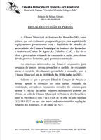 Edital de Cotação de Preços para a aquisição de equipamentos permanentes com a finalidade de atender às necessidades da Câmara Municipal de Senhora dos Remédios e também o Centro De Apoio Ao Cidadão- CAC.