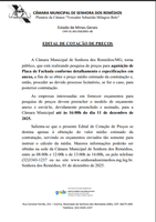 Edital de Cotação de Preços para a aquisição de Placa de Fachada