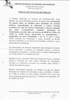 Edital de Cotação de Preços para a contratação de pessoa física ou jurídica para prestação de serviços técnicos especializados de eletricista e outros serviços correlatos na sede da Câmara Municipal e imóveis alugados por estas, eventualmente, mediante so