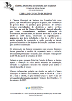 Edital de Cotação de Preços para a contratação de pessoa física ou jurídica para prestação de serviços técnicos especializados de eletricista e outros serviços correlatos na sede da Câmara Municipal e imóveis alugados por estas, eventualmente, mediante so