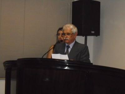 Dr. Juiz de Direito Marcos Alves de Andrade em seu pronunciamento na cerimônia