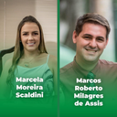 Vereadores Marcela Scaldini e Marcos Roberto